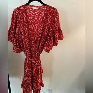 Max Studio Red Wrap Dress